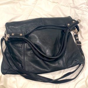 Firenze made in ITALY bag soft leather purse crossbody zippered black